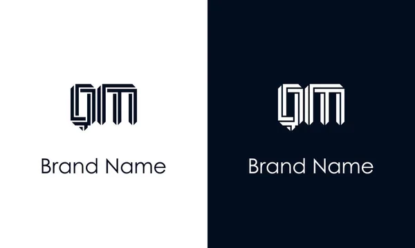 简约抽象字母Qm标志 这个标志以创造性的方式与抽象字体结合在一起 适用于那些公司或品牌的首字母首字母缩写 — 图库矢量图片