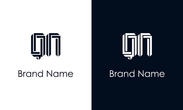 ミニマリスト抽象文字Qnロゴ このロゴは 抽象的な書体を創造的な方法で組み込んでいます 会社やブランド名が最初にそれらを開始するのに適しています — ストックベクタ