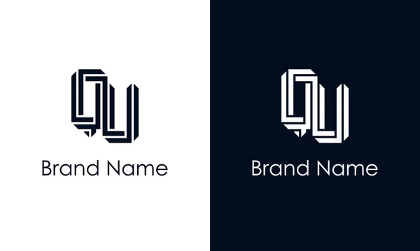 最小限の抽象的な文字Quロゴ このロゴは 抽象的な書体を創造的な方法で組み込んでいます 会社やブランド名が最初にそれらを開始するのに適しています — ストックベクタ