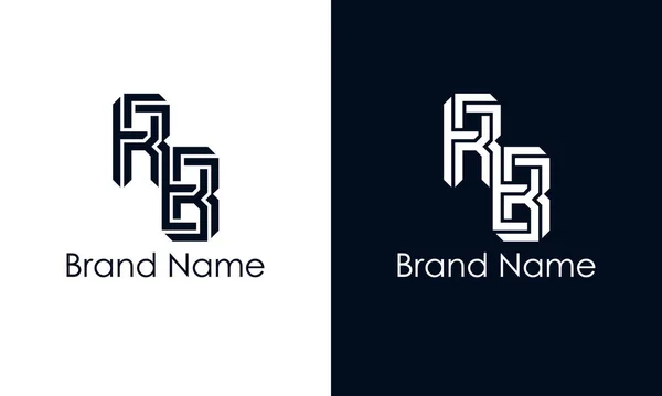 ミニマルなアブストラクトレターRbのロゴ このロゴは 抽象的な書体を創造的な方法で組み込んでいます 会社やブランド名が最初にそれらを開始するのに適しています — ストックベクタ