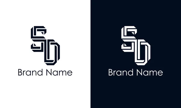 简约抽象字母Sd标志 这个标志以创造性的方式与抽象字体结合在一起 适用于那些公司或品牌的首字母首字母缩写 — 图库矢量图片