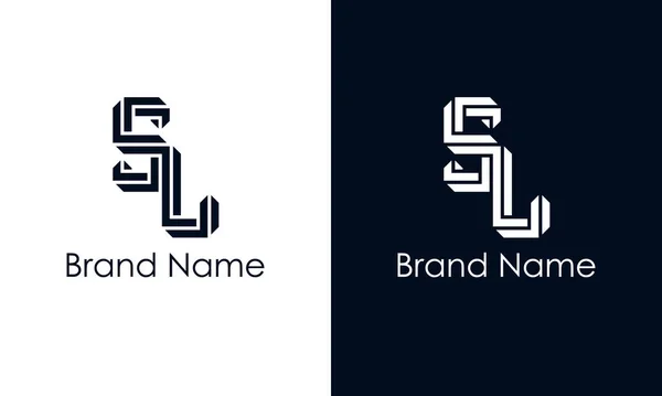 ミニマリズムの抽象文字Slロゴ このロゴは 抽象的な書体を創造的な方法で組み込んでいます 会社やブランド名が最初にそれらを開始するのに適しています — ストックベクタ