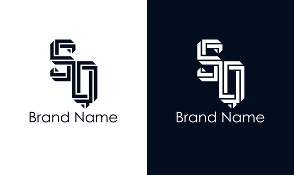 最小限の抽象的な文字Sqロゴ このロゴは 抽象的な書体を創造的な方法で組み込んでいます 会社やブランド名が最初にそれらを開始するのに適しています — ストックベクタ