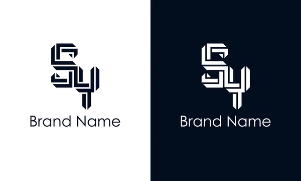 ミニマルなアブストラクトレターSyロゴ このロゴは 抽象的な書体を創造的な方法で組み込んでいます 会社やブランド名が最初にそれらを開始するのに適しています — ストックベクタ