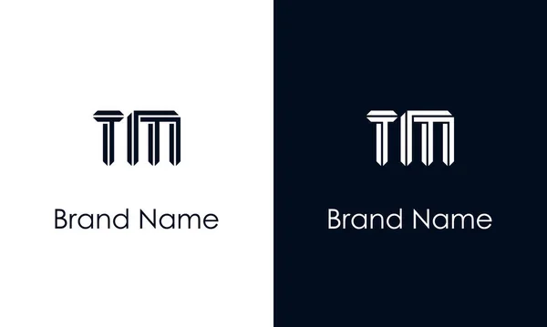 ミニマル抽象文字Tmのロゴ このロゴは 抽象的な書体を創造的な方法で組み込んでいます 会社やブランド名が最初にそれらを開始するのに適しています — ストックベクタ