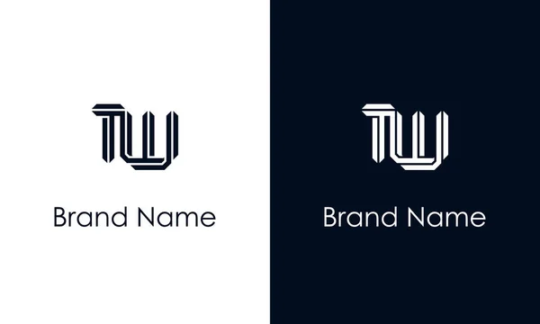 最小限の抽象的な文字Twロゴ このロゴは 抽象的な書体を創造的な方法で組み込んでいます 会社やブランド名が最初にそれらを開始するのに適しています — ストックベクタ