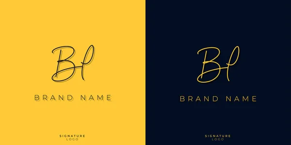 Minimal Line Art Letters Signature Logo Used Personal Brand Other — Vettoriale Stock