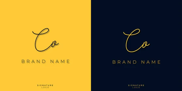 Minimal Line Art Letters Signature Logo Used Personal Brand Other — стоковый вектор