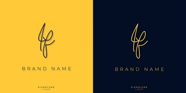 Minimal Line Art Letters Signature Logo Used Personal Brand Other — Wektor stockowy