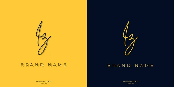 Minimal Line Art Letters Signature Logo Used Personal Brand Other — Wektor stockowy