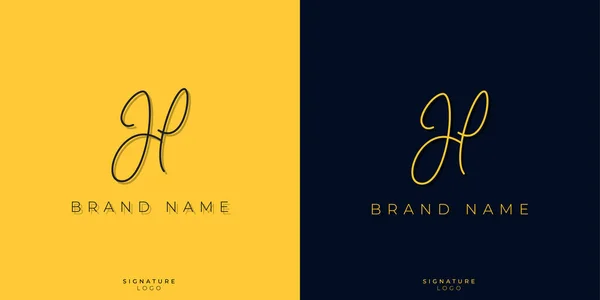 Minimal Line Art Letters Signature Logo Used Personal Brand Other — Wektor stockowy