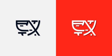 Çin usulü ilk harfler CX logosu. Kişisel Çin markası veya diğer şirketler için kullanılacak.