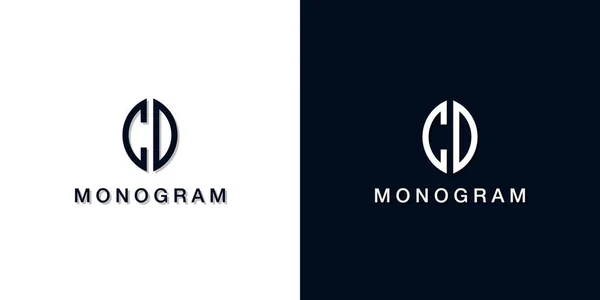 Leaf Style Initial Letter Monogram Logo Logo Incorporate Two Creative — Stock Vector