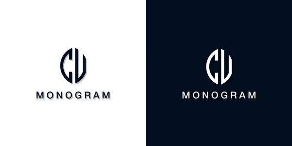Стиль Листя Початкова Літера Монограма Цей Логотип Включає Себе Дві — стоковий вектор