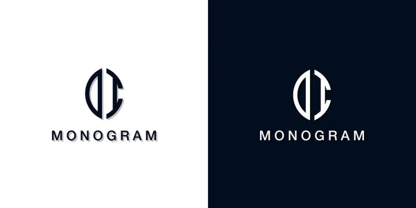 Initialbuchstabe Monogramm Logo Blattstil Dieses Logo Mit Zwei Kreativen Buchstaben — Stockvektor