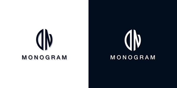 葉のスタイル初期文字Dnモノグラムロゴ このロゴには創造的な方法で2つの創造的な手紙が組み込まれています 会社やブランド名が最初の文字を開始するのに適しています — ストックベクタ