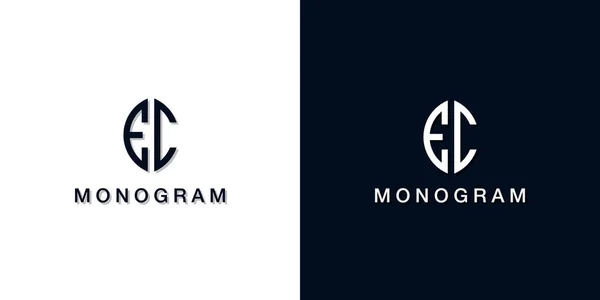 Počáteční Písmeno Stylu Listu Logo Monogramu Toto Logo Tvořeno Dvěma — Stockový vektor