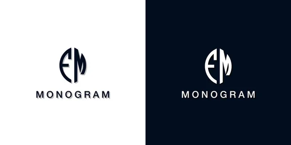 Gaya Daun Huruf Awal Logo Monogram Logo Ini Menggabungkan Dengan - Stok Vektor