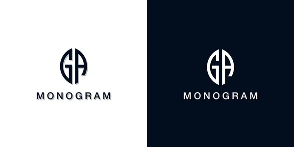 Logo Monogram Gaya Daun Logo Ini Menggabungkan Dengan Dua Huruf - Stok Vektor