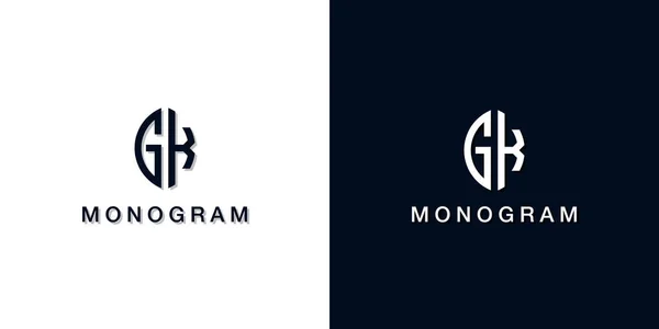 Počáteční Logo Monogramu Stylu Listu Toto Logo Tvořeno Dvěma Kreativními — Stockový vektor