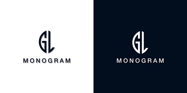 叶型首字母Gl单字标识 这个标志以创造性的方式与两个创造性的字母结合在一起 这将是合适的公司或品牌名称开始这些初始字母 — 图库矢量图片