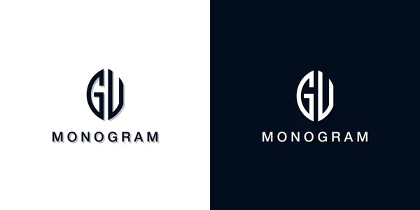 Bladstijl Beginletter Monogram Logo Dit Logo Bevat Creatieve Wijze Twee — Stockvector