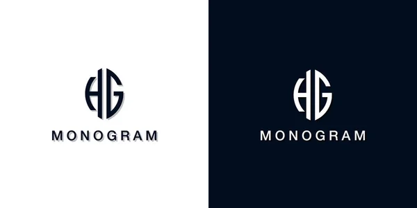 Logo Monogramma Stile Foglia Iniziale Questo Logo Incorpora Con Due — Vettoriale Stock