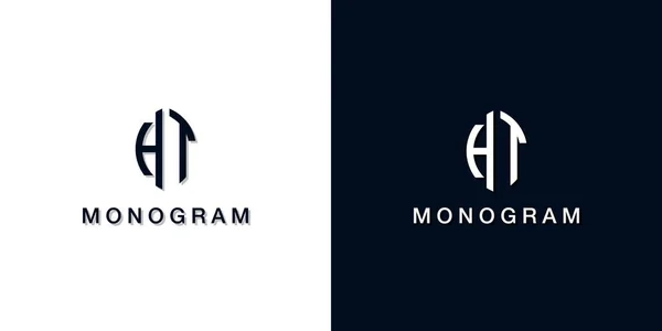 Bladstijl Initiaal Letter Monogram Logo Dit Logo Bevat Creatieve Wijze — Stockvector