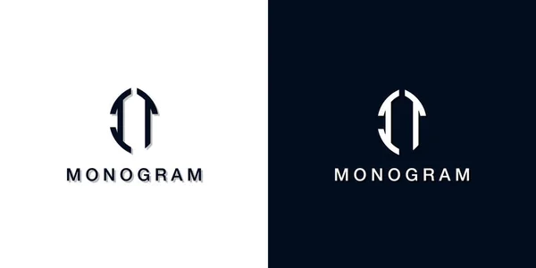 Anfangsbuchstabe Monogramm Logo Blatt Stil Dieses Logo Mit Zwei Kreativen — Stockvektor