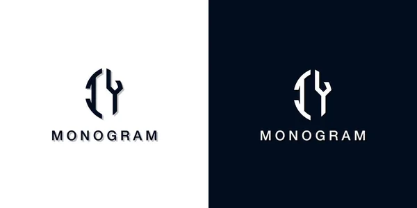 Leaf Style Initial Letter Monogram Logo Inglés Este Logotipo Incorpora — Vector de stock