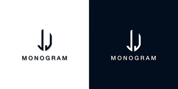 Logo Iniziale Stile Foglia Monogram Questo Logo Incorpora Con Due — Vettoriale Stock