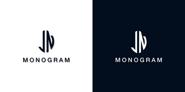 叶型首字母Jn单字标识 这个标志以创造性的方式与两个创造性的字母结合在一起 这将是合适的公司或品牌名称开始这些初始字母 — 图库矢量图片