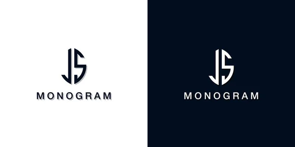 葉のスタイル初期文字Jsモノグラムロゴ このロゴには創造的な方法で2つの創造的な手紙が組み込まれています 会社やブランド名が最初の文字を開始するのに適しています — ストックベクタ