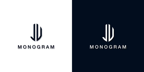 Style Feuille Lettre Initiale Logo Monogramme Logo Incorporer Avec Deux — Image vectorielle