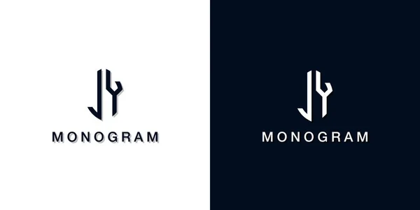 Leaf Style Initial Letter Monogram Logo Inglés Este Logotipo Incorpora — Archivo Imágenes Vectoriales