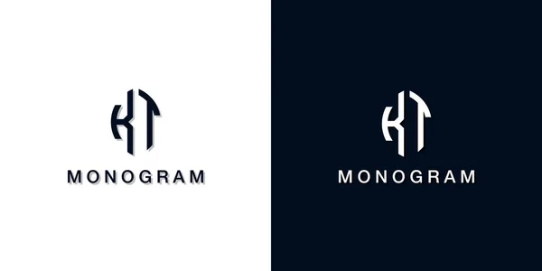 Yaprak Stili Ilk Harf Monogram Logosu Logo Yaratıcı Bir Şekilde — Stok Vektör