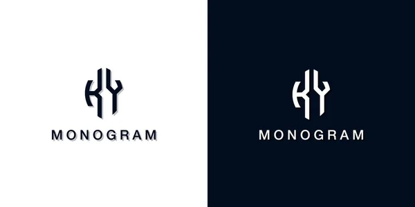 Yaprak Stili Ilk Harf Monogram Logosu Logo Yaratıcı Bir Şekilde — Stok Vektör