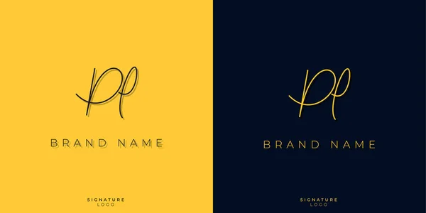 Minimal Line Art Letters Signature Logo Used Personal Brand Other — Stock Vector