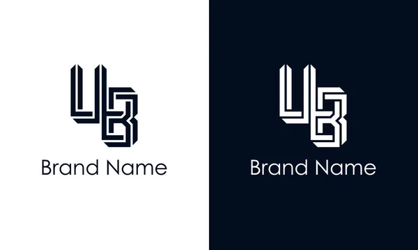 简约抽象字母Ub标志 这个标志以创造性的方式与抽象字体结合在一起 适用于那些公司或品牌的首字母首字母缩写 — 图库矢量图片
