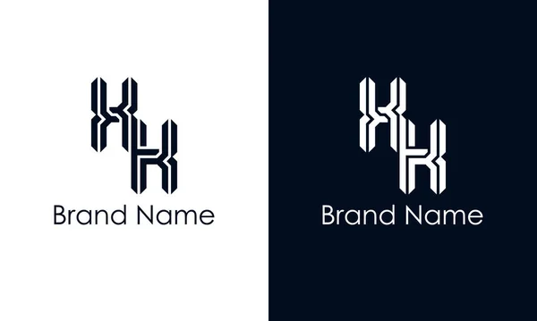 简约抽象字母Xk标志 这个标志以创造性的方式与抽象字体结合在一起 适用于那些公司或品牌的首字母首字母缩写 — 图库矢量图片