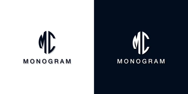Logo Awal Huruf Daun Monogram Logo Ini Menggabungkan Dengan Dua - Stok Vektor