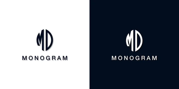 叶型首字母Md单字标识 这个标志以创造性的方式与两个创造性的字母结合在一起 这将是合适的公司或品牌名称开始这些初始字母 — 图库矢量图片