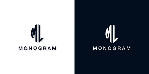 Leaf Style Initial Letter Monogram Logo Logo Incorporate Two Creative — Stok Vektör