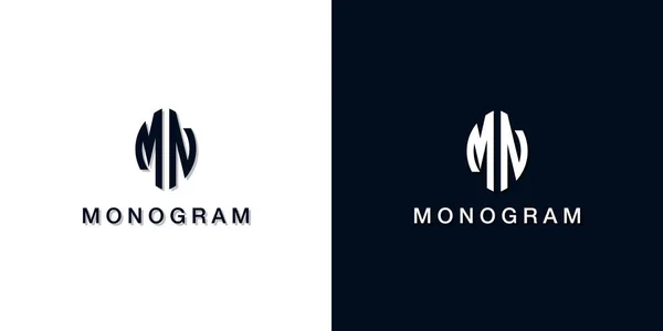 Leaf Style Initial Letter Monogram Logo Logo Incorporate Two Creative — Vettoriale Stock