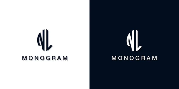 Leaf 스타일의 Monogram 로고는 창의적 방법으로 창의적 글자가 포함되어 있습니다 — 스톡 벡터