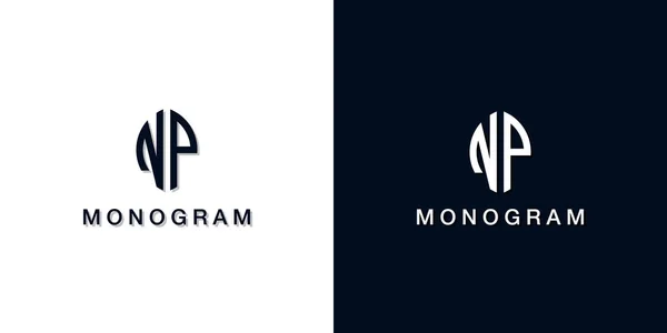 Logo Monogramma Iniziale Stile Foglia Questo Logo Incorpora Con Due — Vettoriale Stock