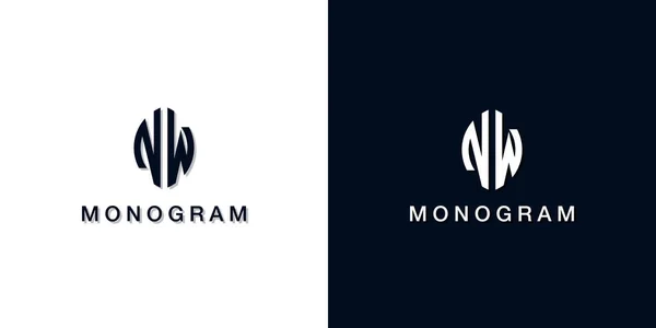 Leaf Style Initial Letter Monogram Logo Logo Incorporate Two Creative — Stockvector