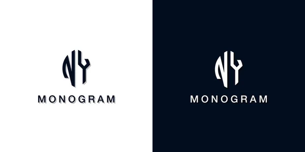 Leaf Style Initial Letter Monogram Logo Logo Incorporate Two Creative — стоковий вектор