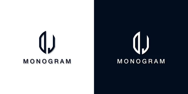 Bladstil Första Bokstaven Egt Monogram Logotyp Denna Logotyp Innehåller Två — Stock vektor