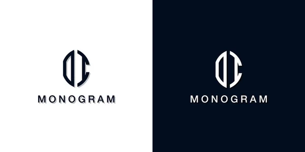 Leaf Style Initial Letter Monogram Logo Logo Incorporate Two Creative — Stockvektor